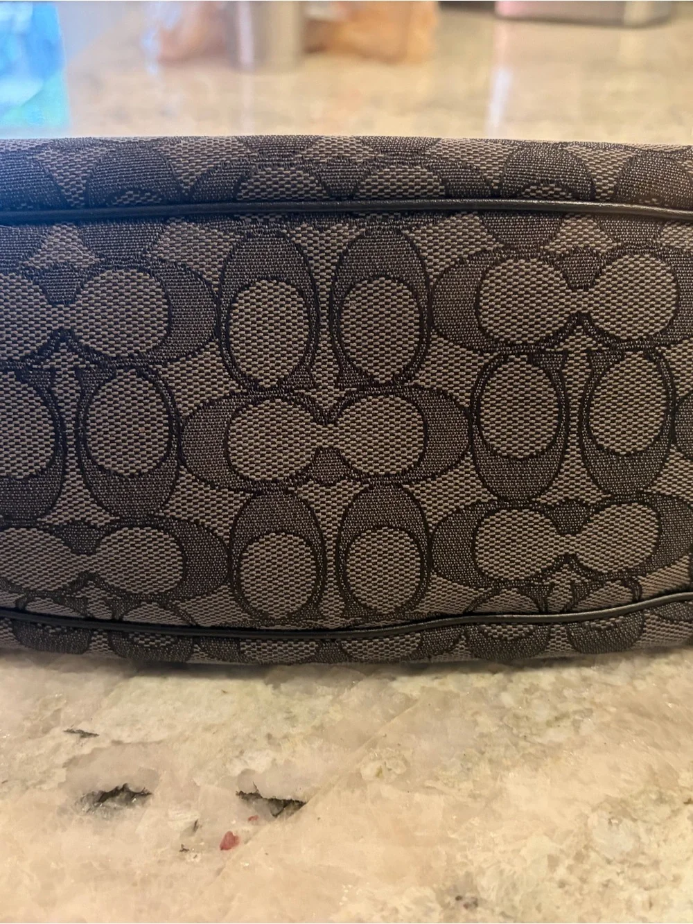 Coach Grey/Blk Canvas Shoulder Bag